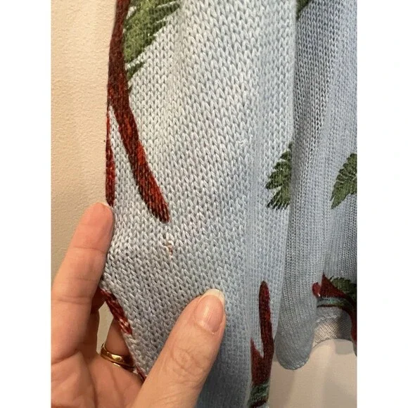 Show Me Your Mumu Blue Polly Parrot Canopy Sweater Womens Medium READ - Picture 6 of 12